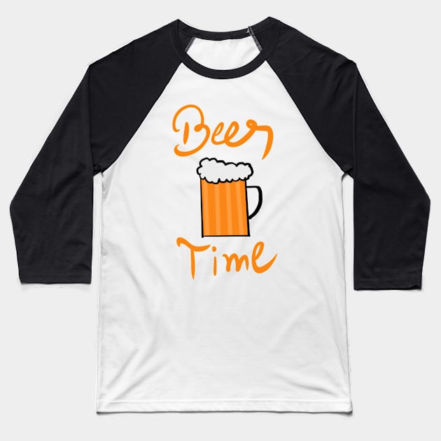 Beer Time Baseball T-Shirt by Joker & Angel